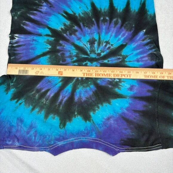 Vintage 90s Liquid Blue Grateful Dead Tie Dye Dancing Skeletons Shirt L USA - Picture 8 of 9